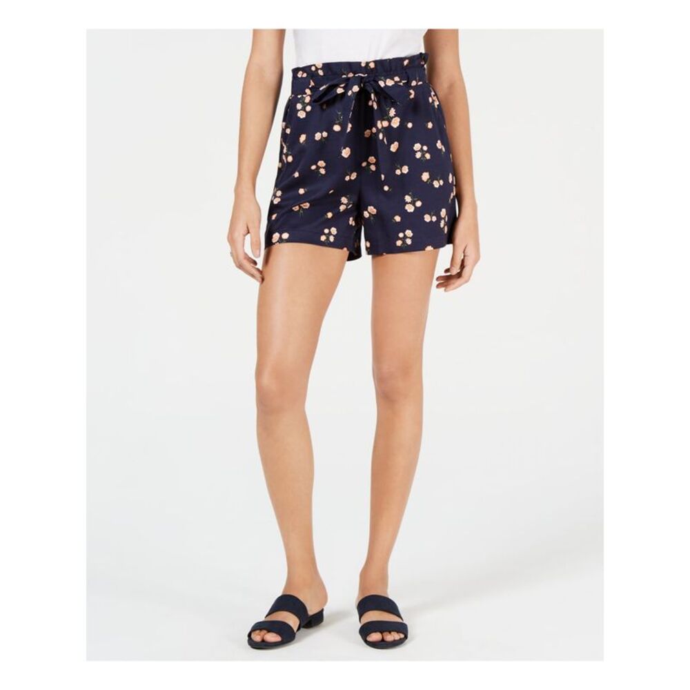 MAISON JULES Womens Navy Floral Shorts Size: XXS